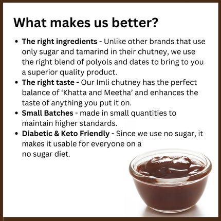 Vistevia Sugar Free Imli Chutney, Diabetic And Keto Friendly - Sweetened Naturally With Stevia - Delicious To Taste, With A Perfect Balance Of Sweet And Sour - Pack Of 1 (540G)