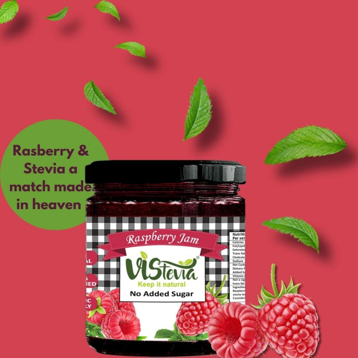 Sugar-Free Stevia Raspberry Jam (Limited Edition) – 220gm