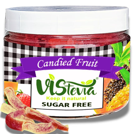 Vistevia Sugar Free Candied Fruit (Mixed Fruit Flavour), Dabetic, Keto and Kid Friendly - Sweetened Naturally With Stevia, Delicious to Taste, Pack Of 1 (150g)