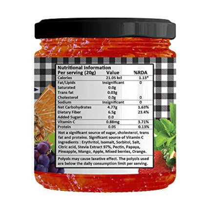 Sugar-Free Stevia Mixed Fruit & Strawberry Jam – Pack of 2 (220gm x 2)
