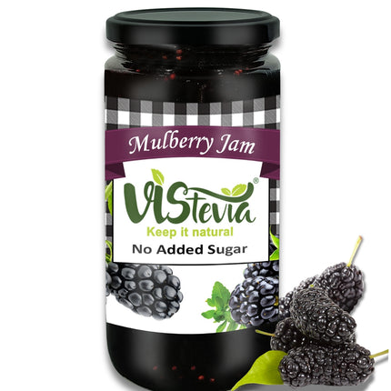 Vistevia Sugar Free Mulberry Jam, Diabetic and Keto Friendly - Sweetened Naturally With Stevia - Delicious To Taste, Pack of 1 (400G)