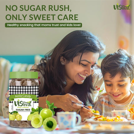 VIStevia Sugar Free Amla Candy - Diabetic Friendly, Stevia Sweetened (500gm)