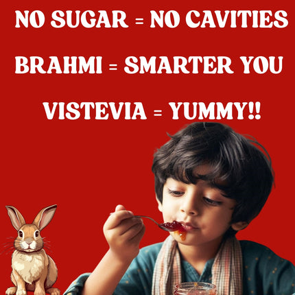 Vistevia Kids Strawberry Jam, With No Added Sugar - Enriched With Brahmi Which Helps In Cognitive Development, Made With 60% Whole Strawberries and Sweetened With Stevia - Pack Of 1 (220g)