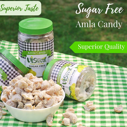 VIStevia Sugar Free Amla Candy - Diabetic Friendly, Stevia Sweetened (500gm)
