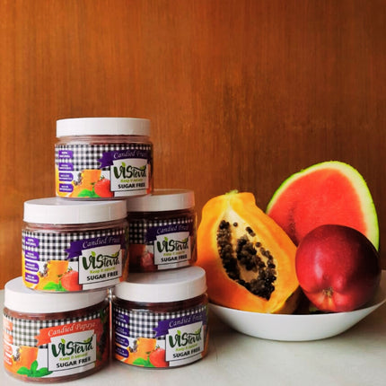 Vistevia Sugar Free Candied Fruit (Mixed Fruit Flavour), Dabetic, Keto and Kid Friendly - Sweetened Naturally With Stevia, Delicous to Taste, Pack Of 1 (150g)