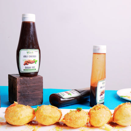 Vistevia Sugar Free Imli Chutney & Tomato Sauce (250*2G) | Diabetic & Keto Friendly | Sweetened with Stevia | 100% Natural | Tastes Delicious
