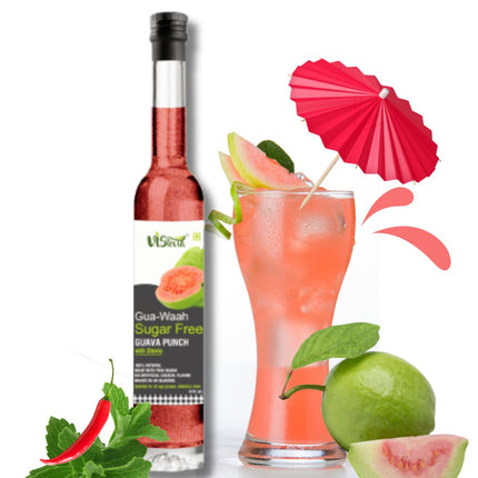 VIStevia Gua-waah - Sugar Free Guava Syrup 470ml (make 30-35 glasses) | 100% Natural | Diabetic friendly | Tastes delicious |
