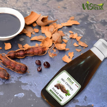 Vistevia Sugar Free Imli Chutney 250G | DIabetic & Keto Friendly | Sweetened with Stevia