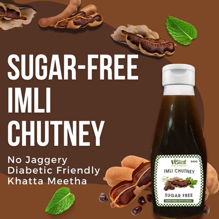 Vistevia Sugar Free Imli Chutney 250G | DIabetic & Keto Friendly | Sweetened with Stevia