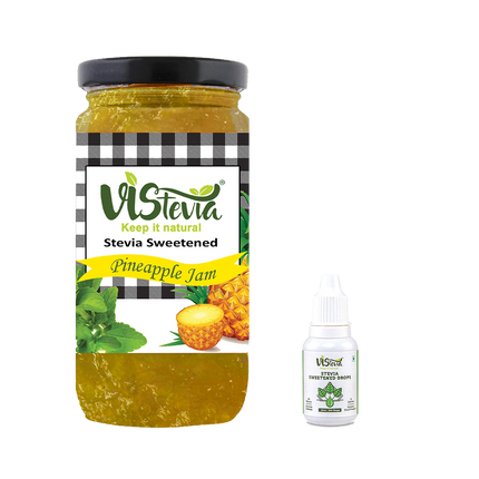 Vistevia Sugar-Free Stevia Pineapple Jam & 100% Natural Liquid Drops