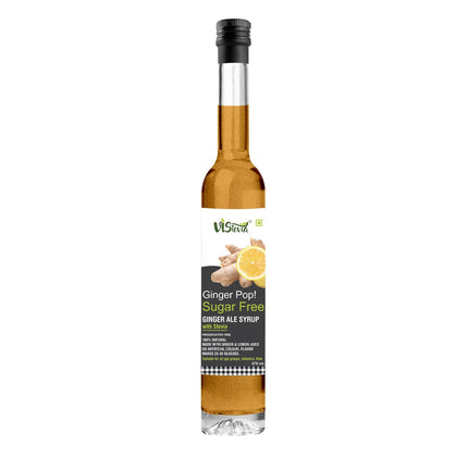 Vistevia Ginger Pop - Sugar Free Ginger Ale Syrup 470ml | Makes 30-35 glasses | 100% Natural | Diabetic & Keto friendly
