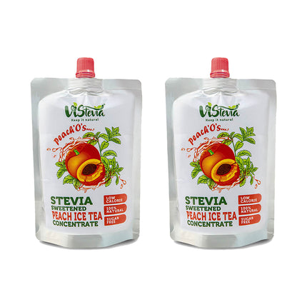 Sugar-Free Stevia Peach’0’s Ice Tea Drink Syrup – Pack of 2 (150ml x 2)