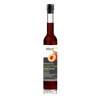 VIstevia Sugar-Free Peach Iced Tea 470ml (makes 30-35 glasses) - VIStevia Peach’O’s | 100% Natural | Diabetic friendly | Tastes delicious