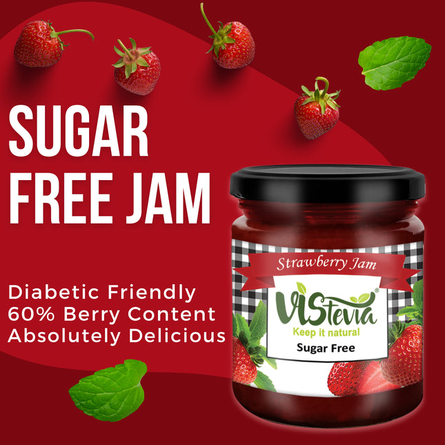 Sugar-Free Stevia Strawberry Jam – 220gm
