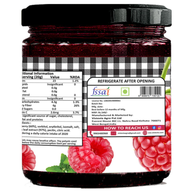 Sugar-Free Stevia Raspberry Jam (Limited Edition) – 220gm