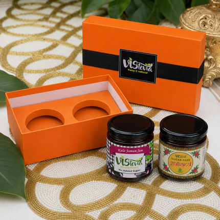 Sugar Free Jam Rakhi Gift Pack - Kala Jamun & Gulkand - Pack of 2, 220g each