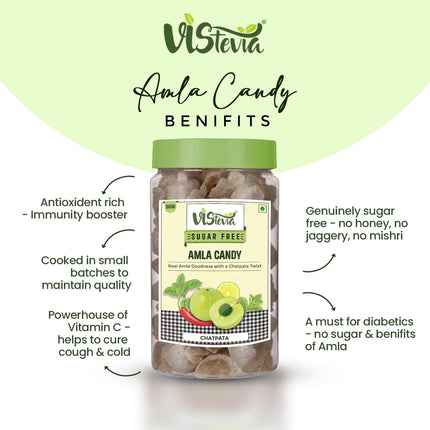 VIStevia Sugar Free Chatpata Amla Candy - sweetened with stevia (500g)