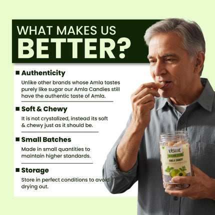 VIStevia Sugar Free Chatpata Amla Candy - sweetened with stevia (500g)