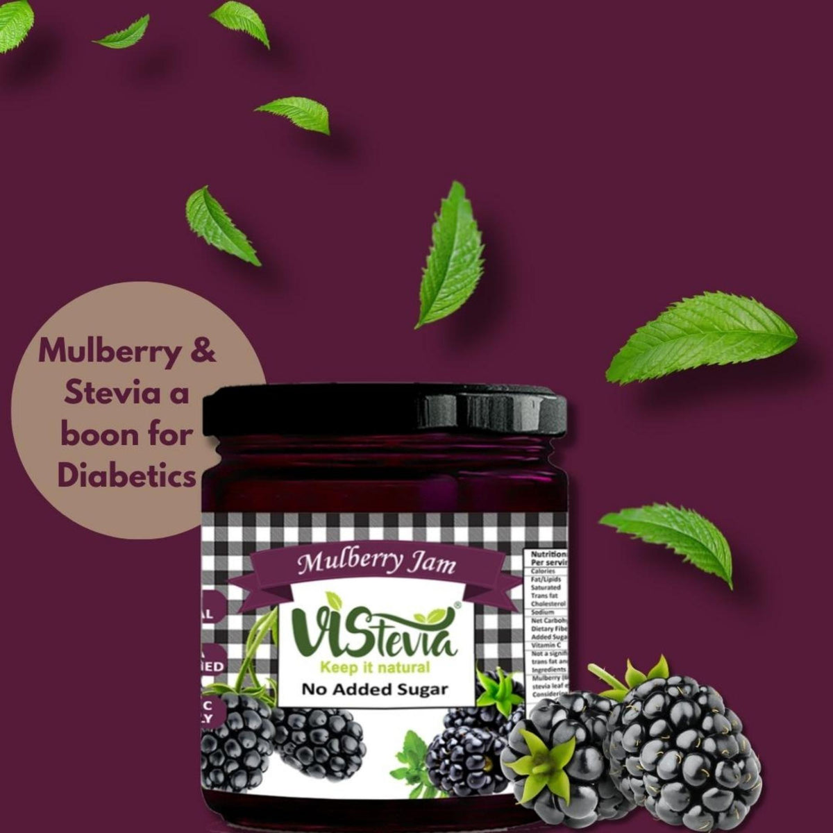 Sugar-Free Stevia Mulberry Jam (Limited Edition) – 220gm