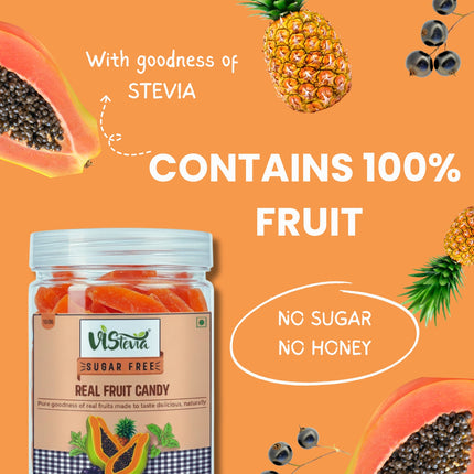 Vistevia combo of Sugar Free Amla Chatpata Candy and Fruit Candy Sweetened Naturally with Stevia - A Great Source of Vitamin C and Antioxidants - Tastes Delicious - Pack of 2 (500G & 150G)