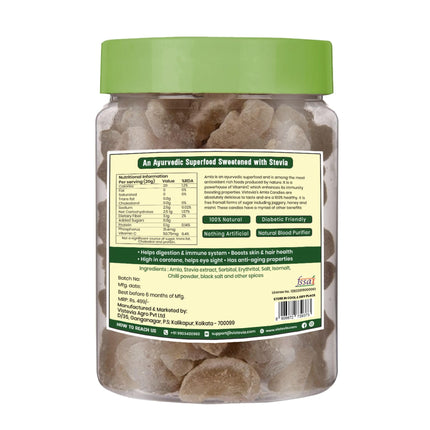 VIStevia Sugar Free Chatpata Amla Candy, Diabetic and Keto Friendly - Sweetened Naturally with Stevia - A Great Source Of VitaminC and Antioxidants - Tastes Delicious - Pack of 1 (300 GM)