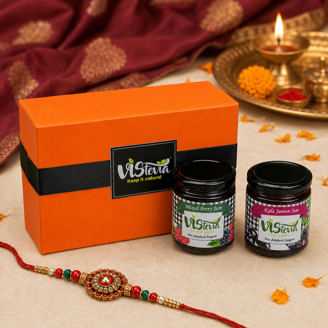 Sugar Free Jam Rakhi Gift Pack - Mixed Berry & Kala Jamun - Pack of 2, 220g each (Copy)