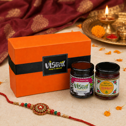 Sugar Free Jam Rakhi Gift Pack - Kala Jamun & Gulkand - Pack of 2, 220g each