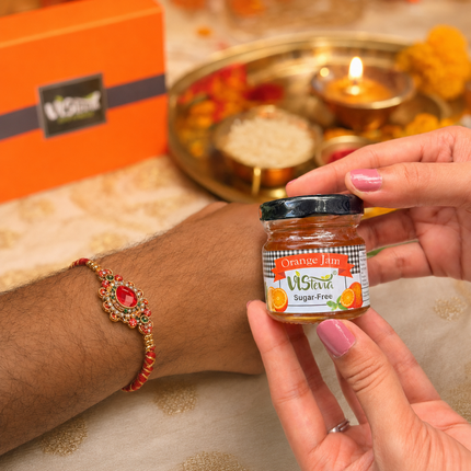 Vistevia Rakhi Gift Box, An Assortment Of 6 Sugar Free Jams - 45G Each.