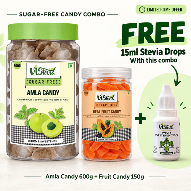 Sugar Free Amla Candy 600g & Fruit Candy 150g | Pack of 2 | Vistevia