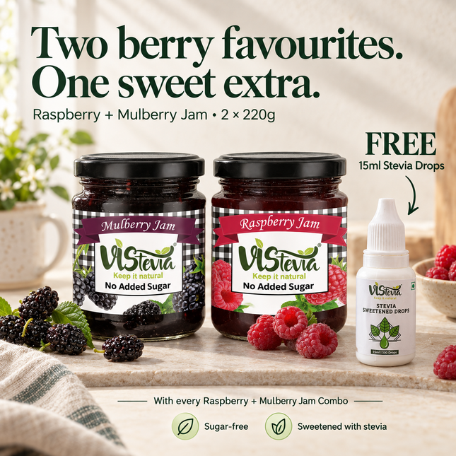 Sugar Free Raspberry Mulberry Jam | Combo 2x220g | Vistevia