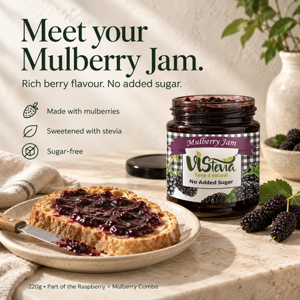 Sugar Free Raspberry Mulberry Jam | Combo 2x220g | Vistevia