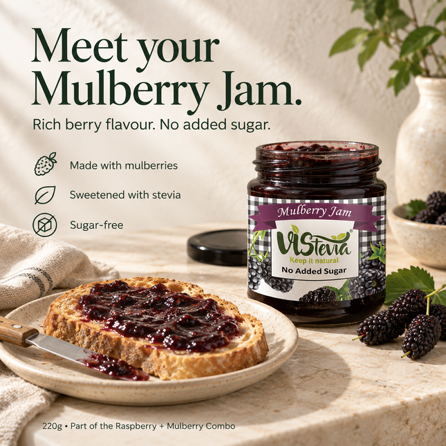 Sugar Free Raspberry Mulberry Jam | Combo 2x220g | Vistevia