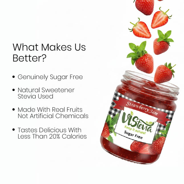 Sugar-Free Stevia Strawberry Jam – 220gm