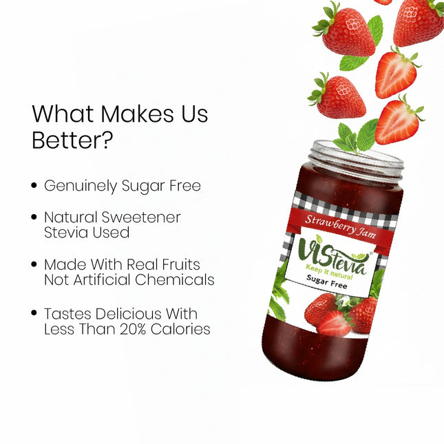 Sugar-Free Stevia Strawberry Jam – 400gm
