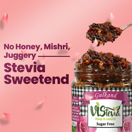 Sugar Free Gulkand | Stevia Sweetened | 230g | Vistevia