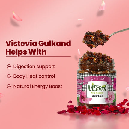 Sugar Free Gulkand | Stevia Sweetened | 230g | Vistevia