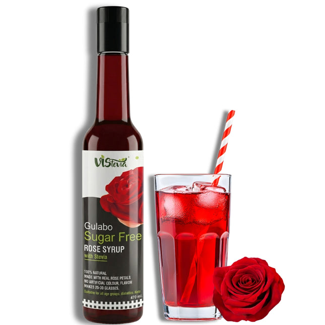 Sugar Free Rose Syrup | Stevia Sweetened | Vistevia