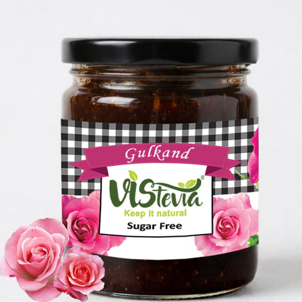 Sugar Free Gulkand | Stevia Sweetened | 230g | Vistevia