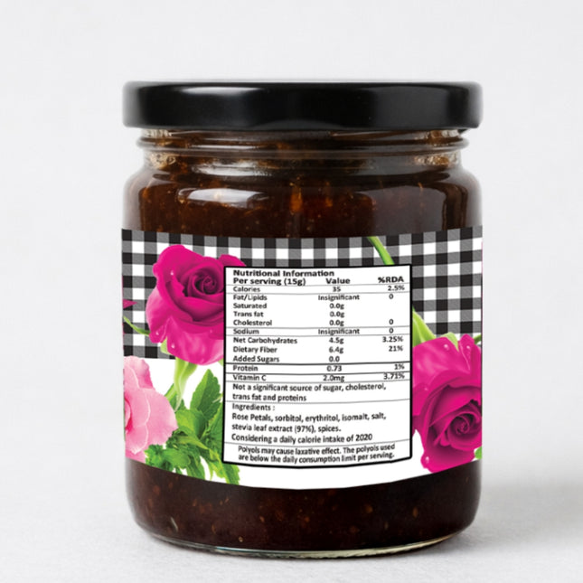 Sugar Free Gulkand | Stevia Sweetened | 230g | Vistevia