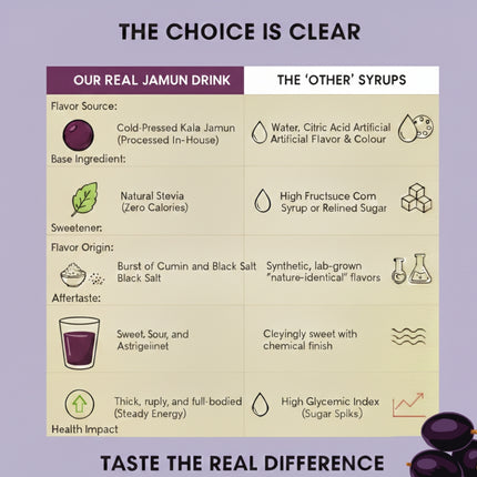 VISTEVIA Khatta Mazaa - Sugarfree Kala Khatta Syrup 470ml (makes 30-35 glasses) | 100% Natural - Made with Kala Jamun | Perfect for Diabetics | Tastes Delicious