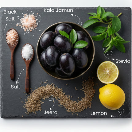 VISTEVIA Khatta Mazaa - Sugarfree Kala Khatta Syrup 470ml (makes 30-35 glasses) | 100% Natural - Made with Kala Jamun | Perfect for Diabetics | Tastes Delicious