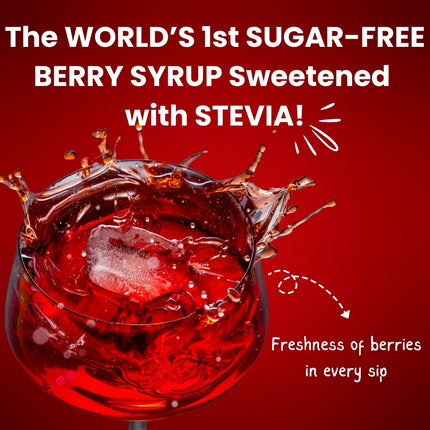 Sugar Free Strawberry Syrup - Diabetic And Keto Friendly - Sweetened Naturally With Stevia, Made With Real Strawberries Not Flavour And Colour - Pack Of 1 (470ML) Serves 15-20 Glasses