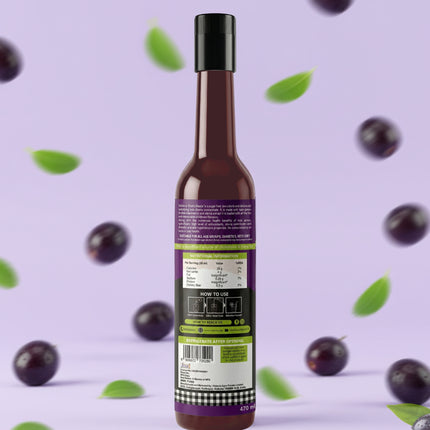 VISTEVIA Khatta Mazaa - Sugarfree Kala Khatta Syrup 470ml (makes 30-35 glasses) | 100% Natural - Made with Kala Jamun | Perfect for Diabetics | Tastes Delicious