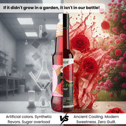 Sugar Free Rose Syrup | Stevia Sweetened | Vistevia