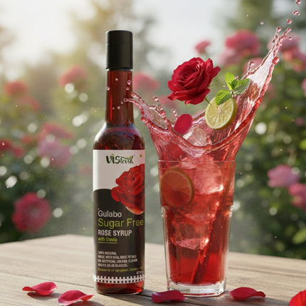 Sugar Free Rose Syrup | Stevia Sweetened | Vistevia