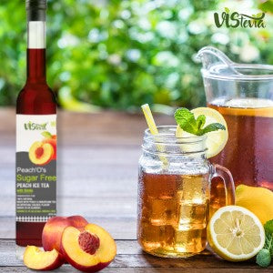 VIstevia Sugar-Free Peach Iced Tea 470ml (makes 30-35 glasses) - VIStevia Peach’O’s | 100% Natural | Diabetic friendly | Tastes delicious