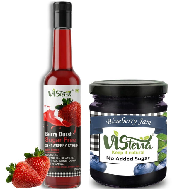 Summer Berry Combo - Sugar Free Blueberry Jam & Strawberry Syrup