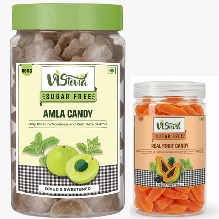 Sugar Free Amla Candy 600g & Fruit Candy 150g | Pack of 2 | Vistevia