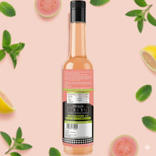 VIStevia Gua-waah - Sugar Free Guava Syrup 470ml (make 30-35 glasses) | 100% Natural | Diabetic friendly | Tastes delicious |