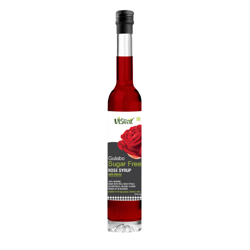 VIStevia Gulabo 100% Natural SugarFree Rose Syrup | Diabetic-Friendly | Stevia Sweetened